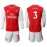 Arsenal #3 Gibbs Red Home Long Sleeves Soccer Club Jersey