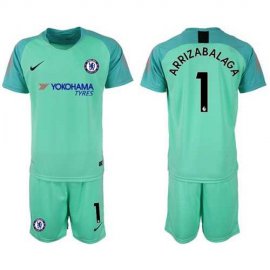 Chelsea #1 Arrizabalaga Green Goalkeeper Soccer Club Jersey