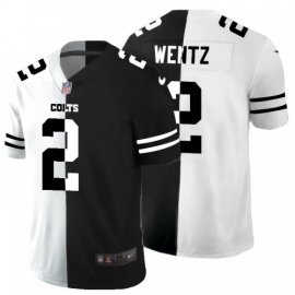 Indianapolis Colts #2 Carson Wentz Mens Black V White Peace Split Nike Vapor Untouchable Limited NFL Jersey