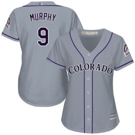 Colorado Rockies #9 Daniel Murphy Grey Road Womens Stitched MLB Jersey