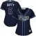 Tampa Bay Rays #5 Matt Duffy Dark Blue Alternate Womens Stitched MLB Jersey