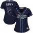 Tampa Bay Rays #5 Matt Duffy Dark Blue Alternate Womens Stitched MLB Jersey