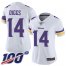 Nike Minnesota Vikings #14 Stefon Diggs White Womens Stitched NFL 100th Season Vapor Limited Jersey