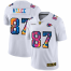 Kansas City Chiefs #87 Travis Kelce Mens White Nike Multi-Color 2020 NFL Crucial Catch Limited NFL Jersey