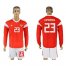 Russia #23 Kombarov Red Home Long Sleeves Soccer Country Jersey