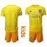 Manchester United Blank Yellow Goalkeeper Kid Soccer Club Jersey