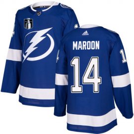 Adidas Tampa Bay Lightning #14 Pat Maroon Blue 2022 Stanley Cup Final Patch Home Authentic Stitched NHL Jersey Mens