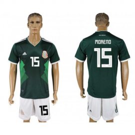Mexico #15 MORENO Home 2018 FIFA World Cup Soccer Jersey