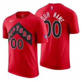 Toronto Raptors Custom Red Mens Nike 2021-22 NBA 75th Anniversary Diamond T-Shirt