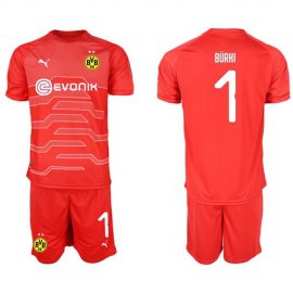 Dortmund #1 Burki Red Goalkeeper Soccer Club Jersey