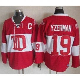 Detroit Red Wings #19 Steve Yzerman Red Winter Classic CCM Throwback Stitched NHL Jersey