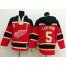 Detroit Red Wings #5 Nicklas Lidstrom Red Sawyer Hooded Sweatshirt Stitched NHL Jersey
