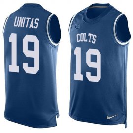 Nike Indianapolis Colts #19 Johnny Unitas Royal Blue Team Color Mens Stitched NFL Limited Tank Top Jersey