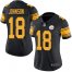 Nike Pittsburgh Steelers #18 Diontae Johnson Black Womens Stitched NFL Limited Rush Jersey