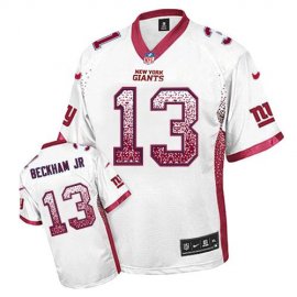 Nike New York Giants #13 Odell Beckham Jr White Mens Stitched NFL Elite Drift Fashion Jersey