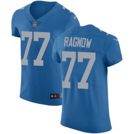 Nike Detroit Lions #77 Frank Ragnow Blue Throwback Mens Stitched NFL Vapor Untouchable Elite Jersey