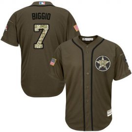 Houston Astros #7 Craig Biggio Green Salute to Service Stitched Youth MLB Jersey