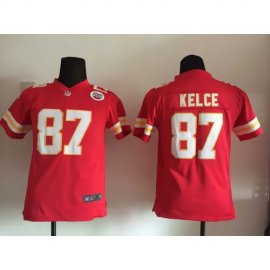 Nike Kansas City Chiefs #87 Travis Kelce Red Team Color Youth Stitched NFL Elite Jersey