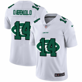 New York New York Jets #14 Sam Darnold White Mens Nike Team Logo Dual Overlap Limited NFL Jersey