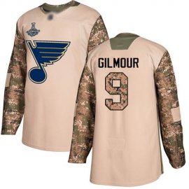 Adidas St. Louis Blues #9 Doug Gilmour Camo Authentic 2017 Veterans Day Stanley Cup Champions Stitched NHL Jersey