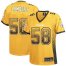 Nike Pittsburgh Steelers #58 Jack Lambert Gold Womens Stitched NFL Elite Drift Fashion Jersey