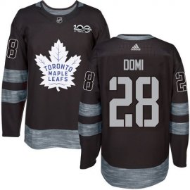Adidas Toronto Maple Leafs #28 Tie Domi Black 1917-2017 100th Anniversary Stitched NHL Jersey