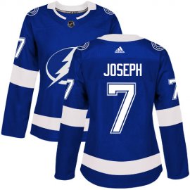 Adidas Tampa Bay Lightning #7 Mathieu Joseph Blue Home Authentic Womens Stitched NHL Jersey