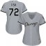 Chicago White Sox #72 Carlton Fisk Grey Road Womens Stitched MLB Jersey