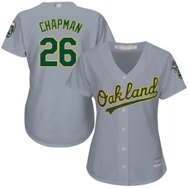 Oakland Athletics #26 Matt Chapman Grey Road Womens Stitched MLB Jersey