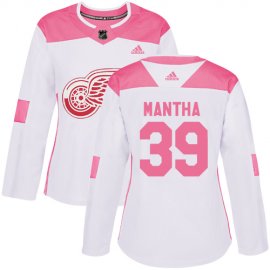 Adidas Detroit Red Wings #39 Anthony Mantha White/Pink Authentic Fashion Womens Stitched NHL Jersey