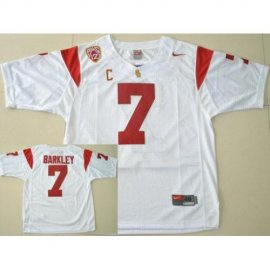 USC Trojans 7# Matt Barkley White Pac-12 C Patch College NCAA Jerseys