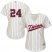 Minnesota Twins #24 Trevor Plouffe Cream Strip Alternate Womens Stitched MLB Jersey