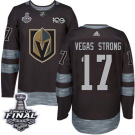 Adidas Vegas Golden Knights #17 Vegas Strong Black 1917-2017 100th Anniversary 2018 Stanley Cup Final Stitched NHL Jersey