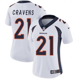 Nike Denver Broncos #21 Sua Cravens White Womens Stitched NFL Vapor Untouchable Limited Jersey