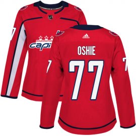 Adidas Washington Capitals #77 T.J Oshie Red Home Authentic Womens Stitched NHL Jersey