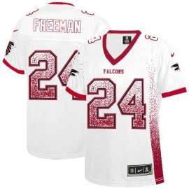 Nike Atlanta Falcons #24 Devonta Freeman White Womens Stitched NFL Elite Drift Fashion Jersey