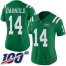 Nike New York Jets #14 Sam Darnold Green Womens Stitched NFL Limited Rush 100th Season Jersey