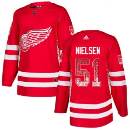 Adidas Detroit Red Wings #51 Frans Nielsen Red Home Authentic Drift Fashion Stitched NHL Jersey