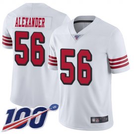 Nike San Francisco 49ers #56 Kwon Alexander White Rush Mens Stitched NFL Limited 100th Season Jersey