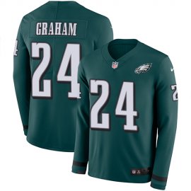 Nike Philadelphia Eagles #24 Corey Graham Midnight Green Team Color Mens Stitched NFL Limited Therma Long Sleeve Jersey
