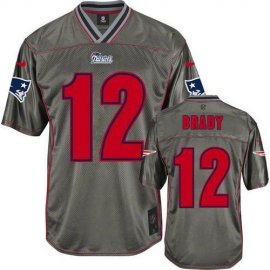 Nike New England Patriots #12 Tom Brady Grey Mens Stitched NFL Elite Vapor Jersey