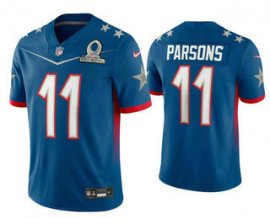 Mens Dallas Cowboys #11 Micah Parsons Blue 2022 Pro Bowl Vapor Untouchable Stitched Limited Jersey