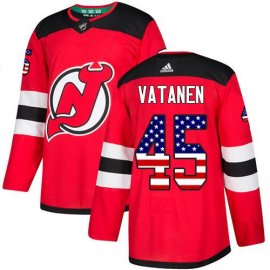 Adidas New Jersey Devils #45 Sami Vatanen Red Home Authentic USA Flag Stitched NHL Jersey