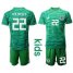 Germany #22 Ter Stegen Green Goalkeeper Kid Soccer Country Jersey