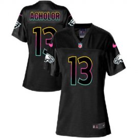Nike Philadelphia Eagles #13 Nelson Agholor Black Womens NFL Fashion Game Jersey