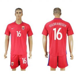 Norway #16 Gulbrandsen Home Soccer Country Jersey