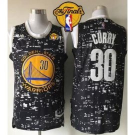 Warriors #30 Stephen Curry Black City Light The Finals Patch Stitched NBA Jersey
