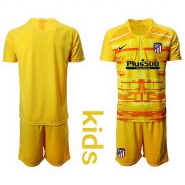 Atletico Madrid Blank Yellow Goalkeeper Kid Soccer Club Jersey