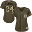 Detroit Tigers #24 Miguel Cabrera Green Salute to Service Womens Stitched MLB Jersey