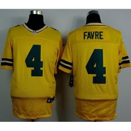 Nike Green Bay Packers #4 Brett Favre Yellow Alternate Mens Stitched NFL Elite Jersey